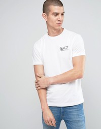 Белая футболка с логотипом на груди Emporio Armani EA7 - Белый