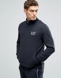 Темно-синий свитшот с высокой горловиной Emporio Armani EA7