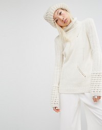 Джемпер-водолазка с отделкой лесенка Oneon Hand - Белый