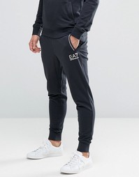 Черные джоггеры с манжетами и логотипом Emporio Armani EA7 - Черный