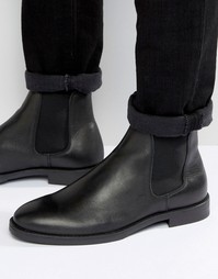 Черные кожаные ботинки челси Selected Marc - Черный