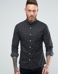 Оксфордская зауженная рубашка с длинными рукавами ASOS - Черный