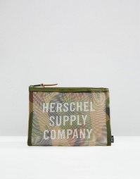 Большой пенал из сеточки с камуфляжным принтом Herschel Supply Co Netw