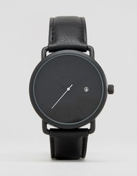 Часы в минималистском стиле с черным ремешком ASOS - Черный