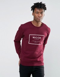 Свитшот с прорезиненным логотипом Nicce London - Burgundy