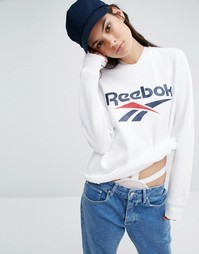 Белый классический свитшот Reebok Vector - Белый