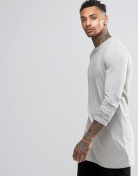 Серый супердлинный лонгслив ASOS - Серый