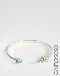 ASOS CURVE Open Elephant Cuff Bracelet - Бирюзовый