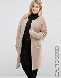 Вязаный кардиган миди ASOS CURVE - Oatmeal