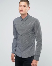 Строгая рубашка узкого кроя с принтом Hugo By Hugo Boss - Черный