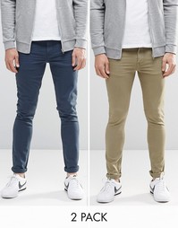 Комплект из 2 супероблегающих джинсов ASOS - СКИДКА 16%