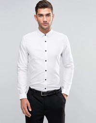 Белая оксфордская рубашка с контрастными пуговицами ASOS - Белый