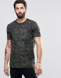 Футболка с круглым вырезом и вставками камуфляжной расцветки Only &amp; So