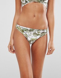 Трусики-бикини с сеточкой и принтом ASOS - Принт водяных лилий