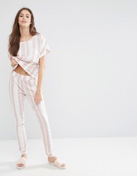Пижамный комплект с футболкой и джоггерами в полоску ASOS - Мульти