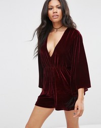 Бархатный комбинезон с кисточками Motel Halfmoon - Maroon