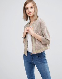 Пиджак из блестящего жаккардового трикотажа ASOS - Коралловый