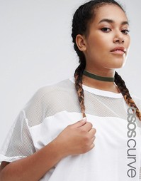 Классическое бархатное ожерелье-чокер ASOS CURVE - Хаки