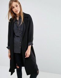 Длинная куртка с драпировкой Noisy May Trevor - Черный