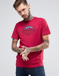 Patagonia T-Shirt With Fitz Roy Crest Print In Slim Fit Red