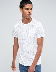 Celio Crew Neck Pocket T-shirt with All Over Print - Видимый белый