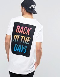 ASOS Longline T-Shirt In Textured Flock With Rainbow Text Back Print
