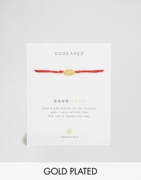 Красный шелковый браслет с позолоченной подвеской-слоником Dogeared Go