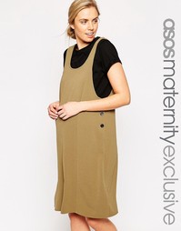 Фактурное платье миди для беременных ASOS Maternity - Зеленый