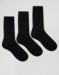3 пары хлопковых носков в горошек Ciao Italy - Черный