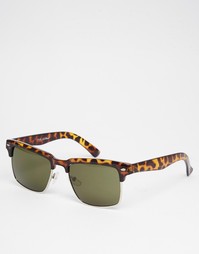 Солнцезащитные очки в стиле ретро с черепаховой оправой AJ Morgan Directors - Черный