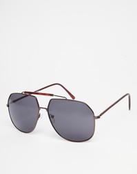 Квадратные солнцезащитные очки в оправе бронзового цвета AJ Morgan Golliath - Черный