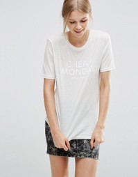 Белая футболка с логотипом Cheap Monday Break Hot - Белый