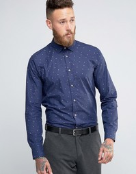 Рубашка классического кроя с принтом Ted Baker - Темно-синий