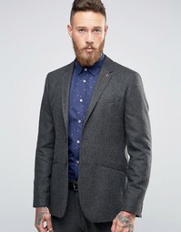 Шерстяной блейзер узкого кроя Ted Baker - Серый