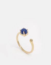 Разомкнутое кольцо с полудрагоценным камнем Orelia - Золотой