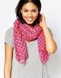 Легкий шарф с принтом Yumi - Розовый