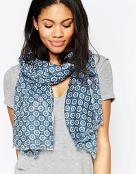 Легкий шарф с принтом Yumi - Синий