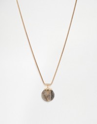 Ожерелье с подвеской под натуральный камень Nali - Золотой