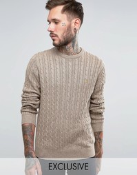 Джемпер с узором косичка Farah - Коричневый