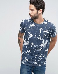 SOLID All Over Print T-shirt - Темно-синий !Solid