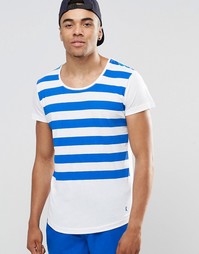 Пляжная футболка с полосками и глубоким вырезом Ringspun - Белый