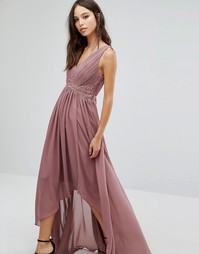 Y.A.S Andra Lace Up Back Detail Dress - Розовый