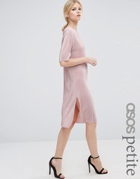 Плиссированное платье‑футболка ASOS PETITE - Розовый