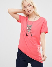 Асимметричная футболка Only - Розовый