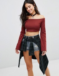 Кроп-топ с рукавами-колоколом Glamorous - Красный