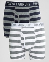 Набор из 2 боксеров-брифов в полоску Tokyo Laundry - Серый