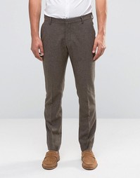 Строгие брюки слим из шерстяной смеси Selected Homme - Коричневый