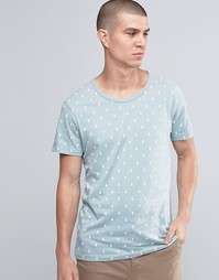 Футболка с принтом Selected - Синий