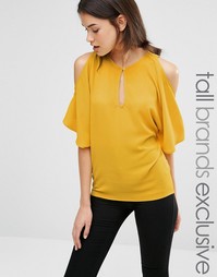 Струящаяся блузка с открытыми плечами Alter Tall - Желтый