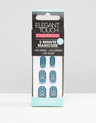 Накладные ногти для быстрого маникюра Elegant Touch Teal Deco - Синий